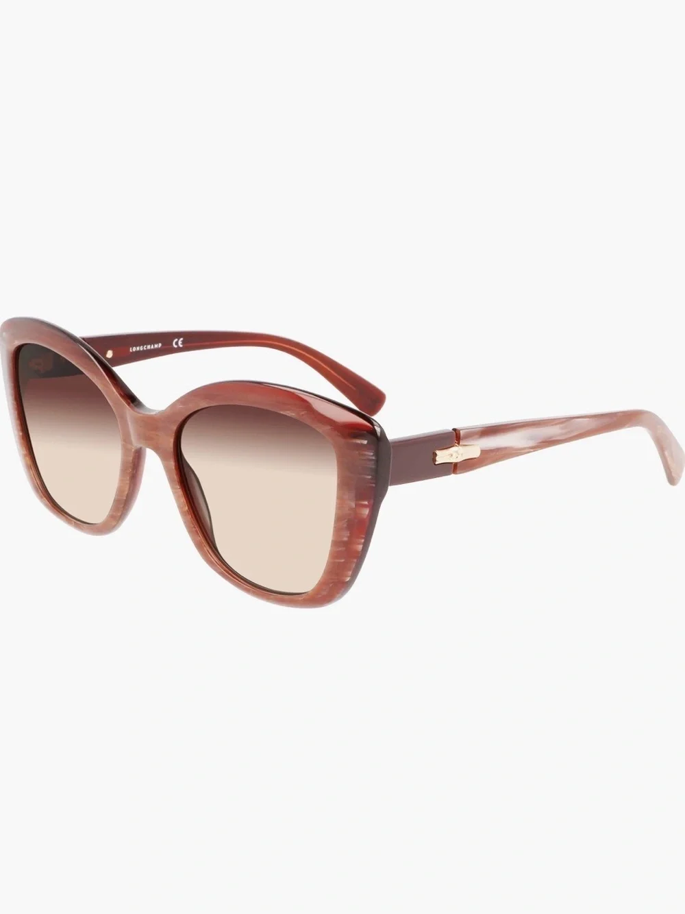 Longchamp Roseau 54mm Butterfly Sunglasses Brown Gradient Authentic New